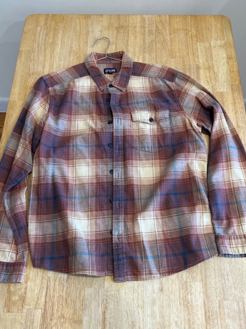 Patagonia Fjord Men’s Brown Plaid Flannel Shirt Long Sleeve Medium - Picture 7 of 8